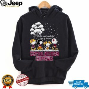 Peanuts Central Michigan Chippewas Winter It’s The Most Wonderful Time Of The Year T Shirt