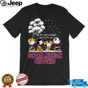 Peanuts Central Michigan Chippewas Winter It's The Most Wonderful Time Of The Year T Shirt