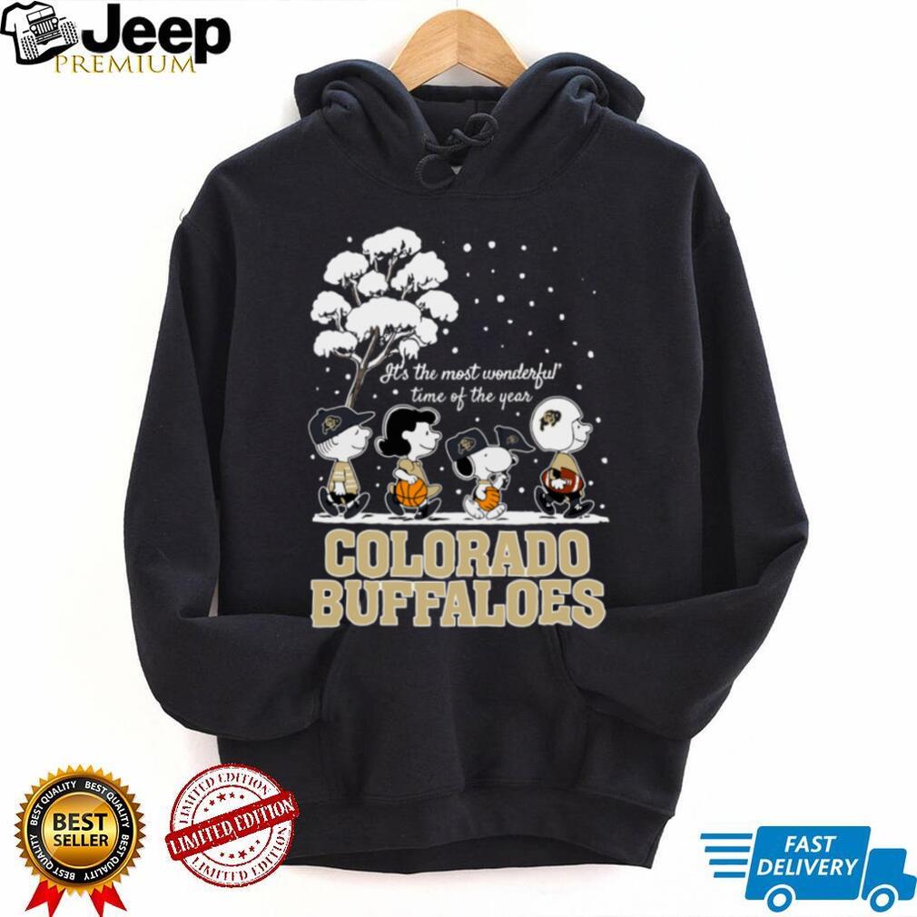 Peanuts Colorado Buffaloes Winter It's The Most Wonderful Time Of The Year T Shirt