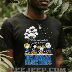Peanuts Delaware Blue Hens Winter It’s The Most Wonderful Time Of The Year T Shirt