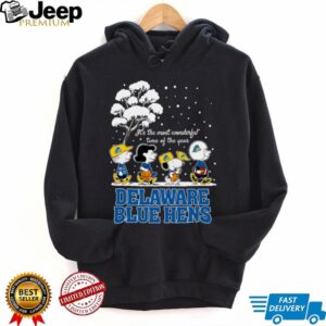 Peanuts Delaware Blue Hens Winter It’s The Most Wonderful Time Of The Year T Shirt