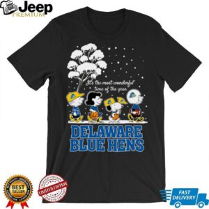 Peanuts Delaware Blue Hens Winter It's The Most Wonderful Time Of The Year T Shirt