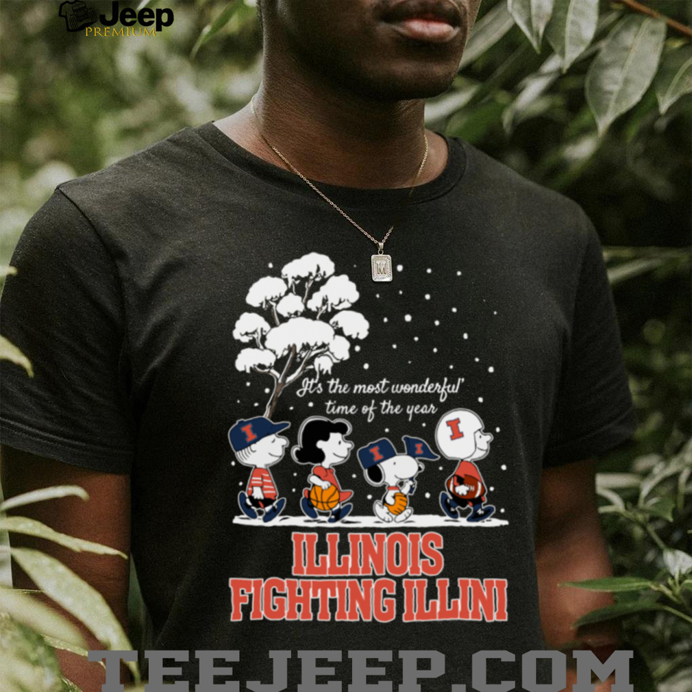 Peanuts Illinois Fighting Illini Winter It’s The Most Wonderful Time Of The Year T Shirt Peanuts Illinois Fighting Illini Winter It’s The Most Wonderful Time Of The Year T Shirt