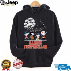 Peanuts Illinois Fighting Illini Winter It’s The Most Wonderful Time Of The Year T Shirt