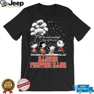 Peanuts Illinois Fighting Illini Winter It's The Most Wonderful Time Of The Year T Shirt