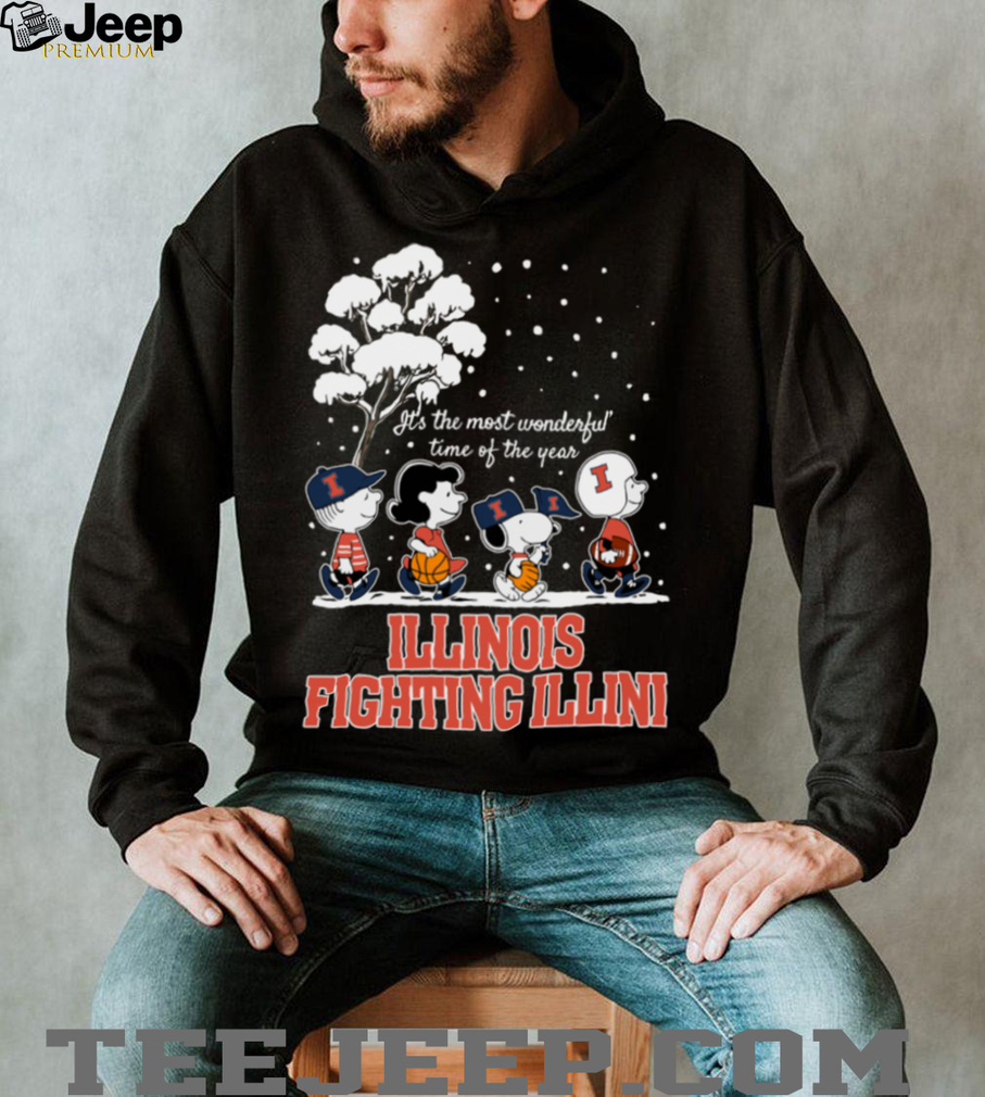 Peanuts Illinois Fighting Illini Winter It’s The Most Wonderful Time Of The Year T Shirt Peanuts Illinois Fighting Illini Winter It’s The Most Wonderful Time Of The Year T Shirt