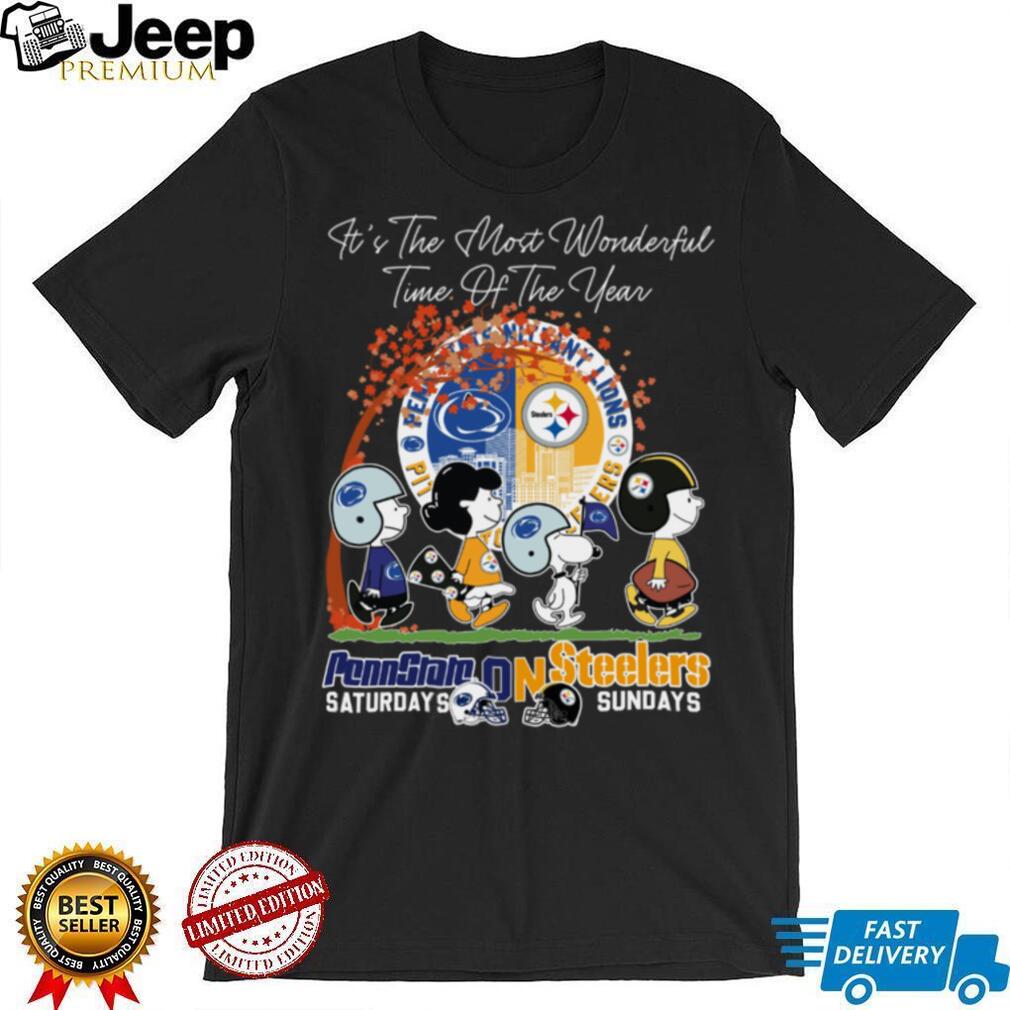 Peanuts It’S The Most Wonderful Time Of The Year Penn State Saturdays On Steelers Sundays Shirt Peanuts It’S The Most Wonderful Time Of The Year Penn State Saturdays On Steelers Sundays Shirt