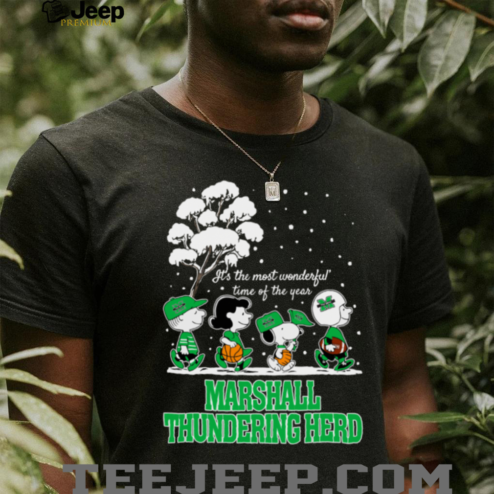 Peanuts Marshall Thundering Herd Winter It’s The Most Wonderful Time Of The Year T Shirt Peanuts Marshall Thundering Herd Winter It’s The Most Wonderful Time Of The Year T Shirt