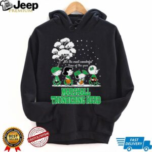 Peanuts Marshall Thundering Herd Winter It’s The Most Wonderful Time Of The Year T Shirt