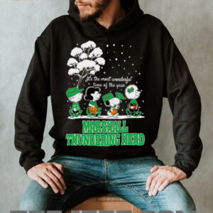 Peanuts Marshall Thundering Herd Winter It's The Most Wonderful Time Of The Year T Shirt