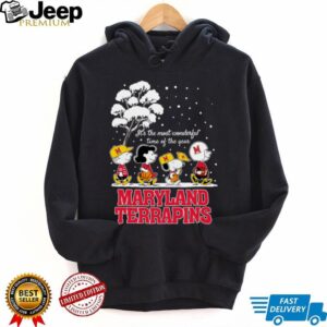 Peanuts Maryland Terrapins Winter It’s The Most Wonderful Time Of The Year T Shirt