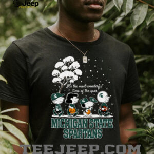 Peanuts Michigan State Spartans Winter It’s The Most Wonderful Time Of The Year T Shirt