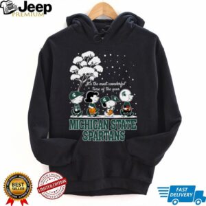 Peanuts Michigan State Spartans Winter It’s The Most Wonderful Time Of The Year T Shirt