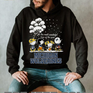 Peanuts Michigan Wolverines Winter It's The Most Wonderful Time Of The Year T Shirt