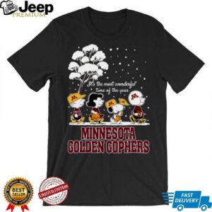 Peanuts Minnesota Golden Gophers Winter It's The Most Wonderful Time Of The Year T Shirt