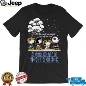 Peanuts Notre Dame Fighting Irish Winter It's The Most Wonderful Time Of The Year T Shirt