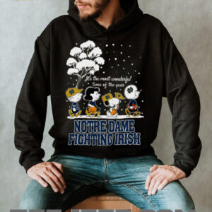 Peanuts Notre Dame Fighting Irish Winter It's The Most Wonderful Time Of The Year T Shirt
