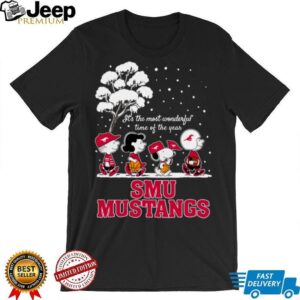 Peanuts SMU Mustangs Winter It's The Most Wonderful Time Of The Year T Shirt