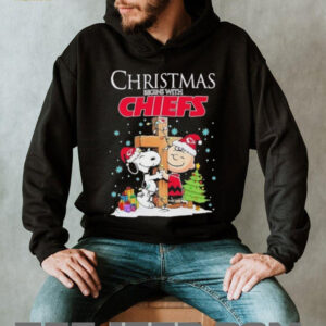 Peanuts Snoopy and Charlie Brown Christmas begins with Kansas City Chiefs shirt