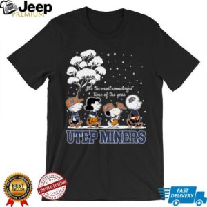 Peanuts UTEP Miners Winter It's The Most Wonderful Time Of The Year T Shirt