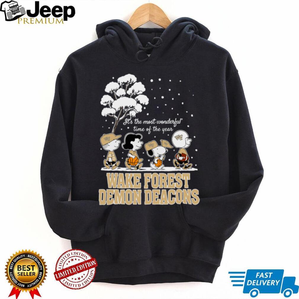 Peanuts Wake Forest Demon Deacons Winter It’s The Most Wonderful Time Of The Year T Shirt Peanuts Wake Forest Demon Deacons Winter It’s The Most Wonderful Time Of The Year T Shirt