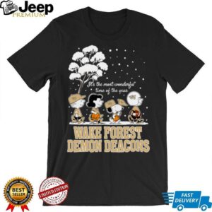 Peanuts Wake Forest Demon Deacons Winter It's The Most Wonderful Time Of The Year T Shirt