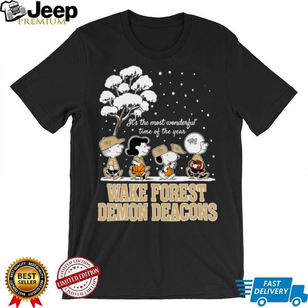 Peanuts Wake Forest Demon Deacons Winter It’s The Most Wonderful Time Of The Year T Shirt Peanuts Wake Forest Demon Deacons Winter It’s The Most Wonderful Time Of The Year T Shirt