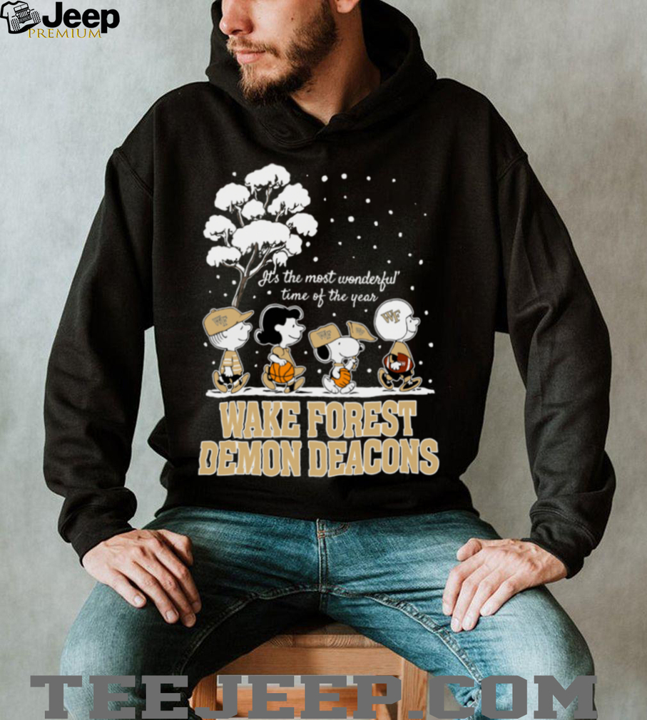 Peanuts Wake Forest Demon Deacons Winter It’s The Most Wonderful Time Of The Year T Shirt Peanuts Wake Forest Demon Deacons Winter It’s The Most Wonderful Time Of The Year T Shirt