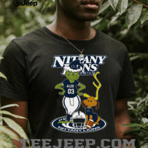 Penn State Nittany Lions NCAA Football Grinch and Dog Shirt – Custom Name Fan Tee – Personalized Game Day & Holiday Gift