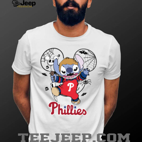 Philadelphia Phillies Stitch Michael Halloween 2025 T Shirt