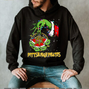 Pittsburgh Pirates Personalized Grinch Xmas Lights Shirt – Custom Name MLB Fan Holiday Baseball Tee