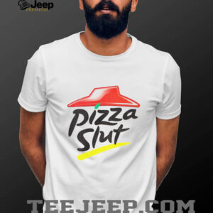 Pizza Slut Pizza Hut logo parody shirt