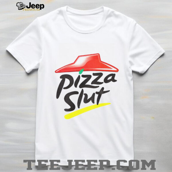 Pizza Slut Pizza Hut logo parody shirt