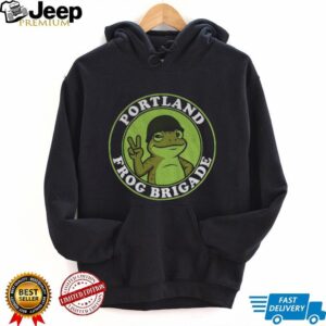 Portland Frog Brigade Badge Peace Sign Mascot shirt
