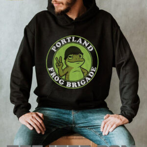 Portland Frog Brigade Badge Peace Sign Mascot shirt