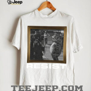 Portland Protest Frog Resist Framed Art Graphic TShirt