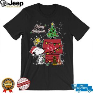 Boston Red Sox Merry Christmas With Snoopy Baby T Shirt