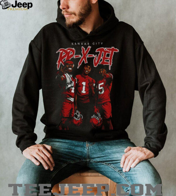 Rashee Rice Xavier Worthy and Hollywood Kansas City RR X Jet shirt