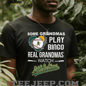 Real Grandmas Watch Athletics Baseball Diamond Heart Shirt