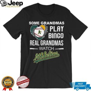 Real Grandmas Watch Athletics Baseball Diamond Heart Shirt