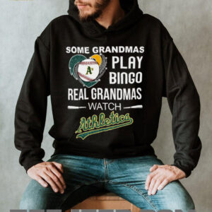 Real Grandmas Watch Athletics Baseball Diamond Heart Shirt