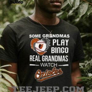 Real Grandmas Watch Baltimore Orioles Baseball Diamond Heart Shirt