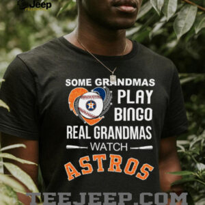 Real Grandmas Watch Houston Astros Baseball Diamond Heart Shirt