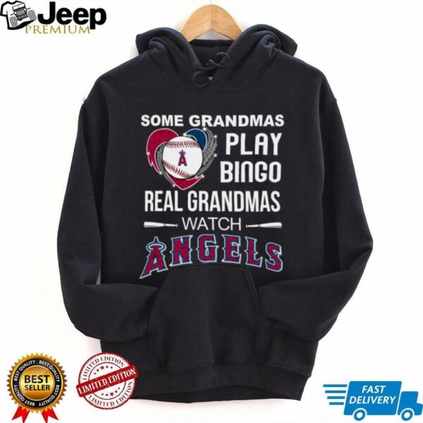 Real Grandmas Watch Los Angeles Angels Baseball Diamond Heart Shirt