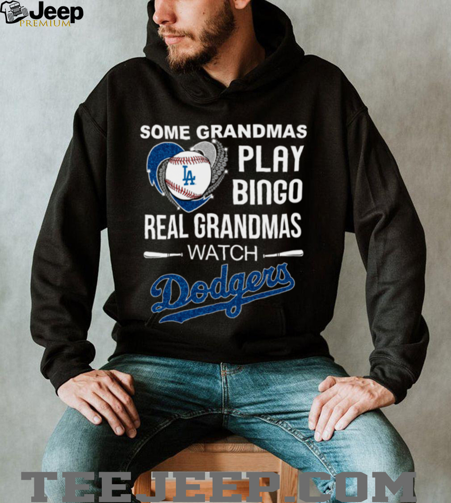 Real Grandmas Watch Los Angeles Dodgers Baseball Diamond Heart Shirt Real Grandmas Watch Los Angeles Dodgers Baseball Diamond Heart Shirt