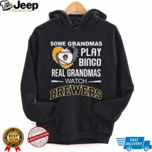Real Grandmas Watch Milwaukee Brewers Baseball Diamond Heart Shirt
