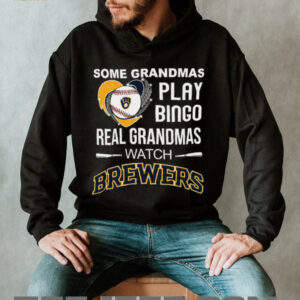 Real Grandmas Watch Milwaukee Brewers Baseball Diamond Heart Shirt