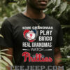 Real Grandmas Watch Los Angeles Dodgers Baseball Diamond Heart Shirt