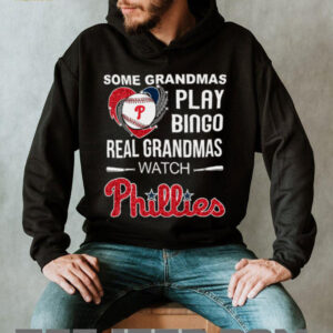 Real Grandmas Watch Philadelphia Phillies Baseball Diamond Heart Shirt