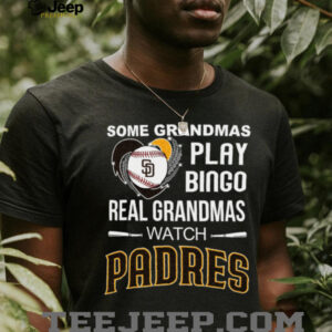 Real Grandmas Watch San Diego Padres Baseball Diamond Heart Shirt